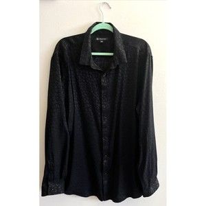INC.  Men's Black Button Silky Shirt SIZE XXL NEW